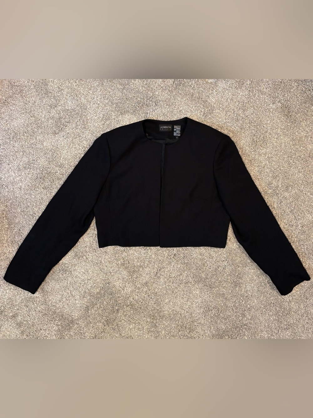 Liz Claiborne Black Women's Dress Blazer Cropped Size 12 Formal Dressy Office
